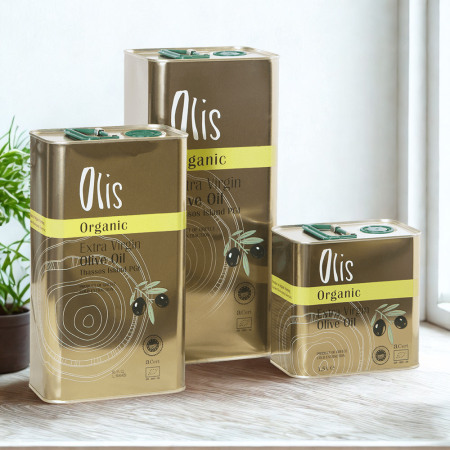 Ulei de măsline extravirgin Organic Throuba certificat cu Indicație Geografică Protejată (P.G.I.) – Thasos, Grecia – cutie metalică 1,5 L – aciditate max. 0,3% [1]