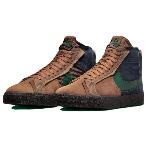 Pantofi Sport - Nou Nike Sb Zoom Blazer Mid Premium Legend Maro Închis Obsidian Patchwork