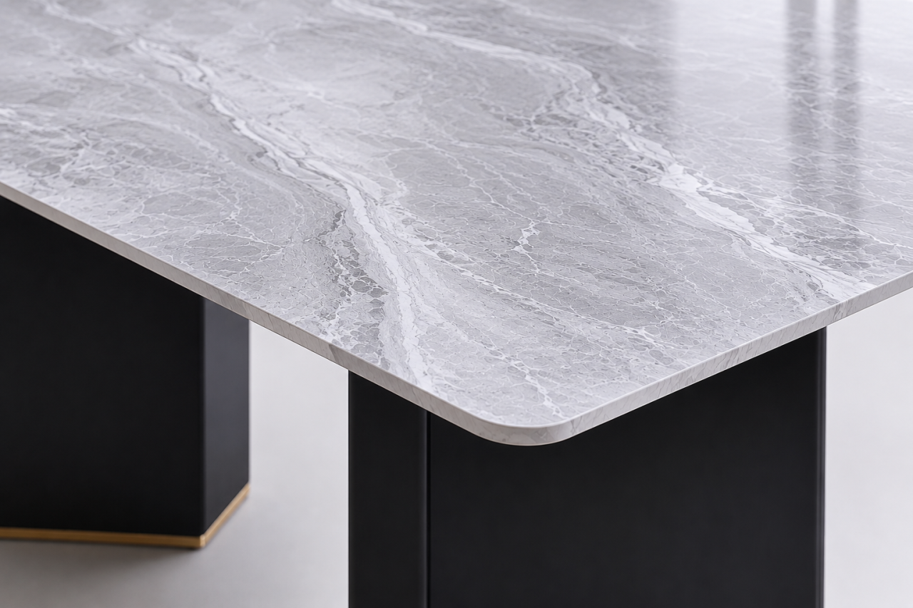 Masa Lua 90x180cm cu blat ceramic gri [2]