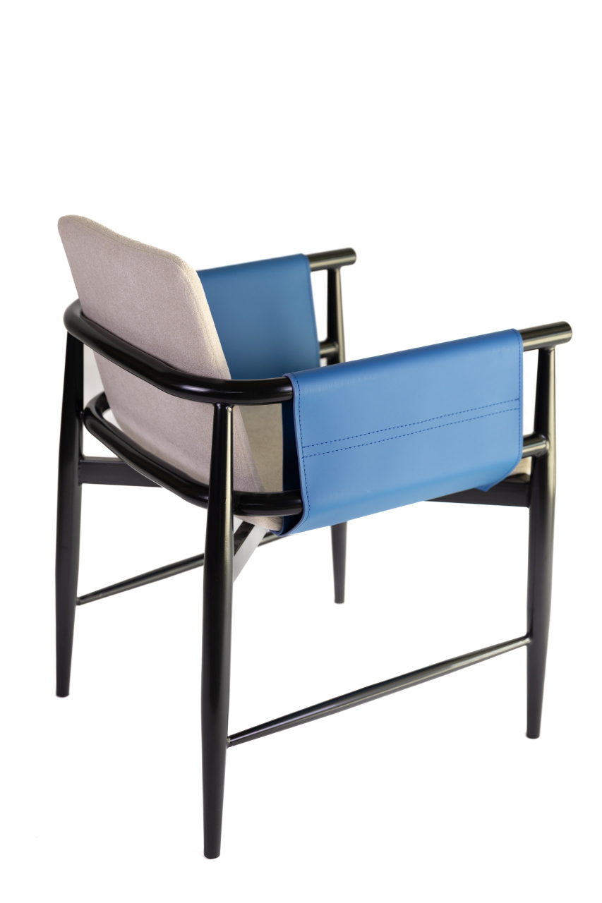 Scaun dining Mossy bej cu albastru [4]