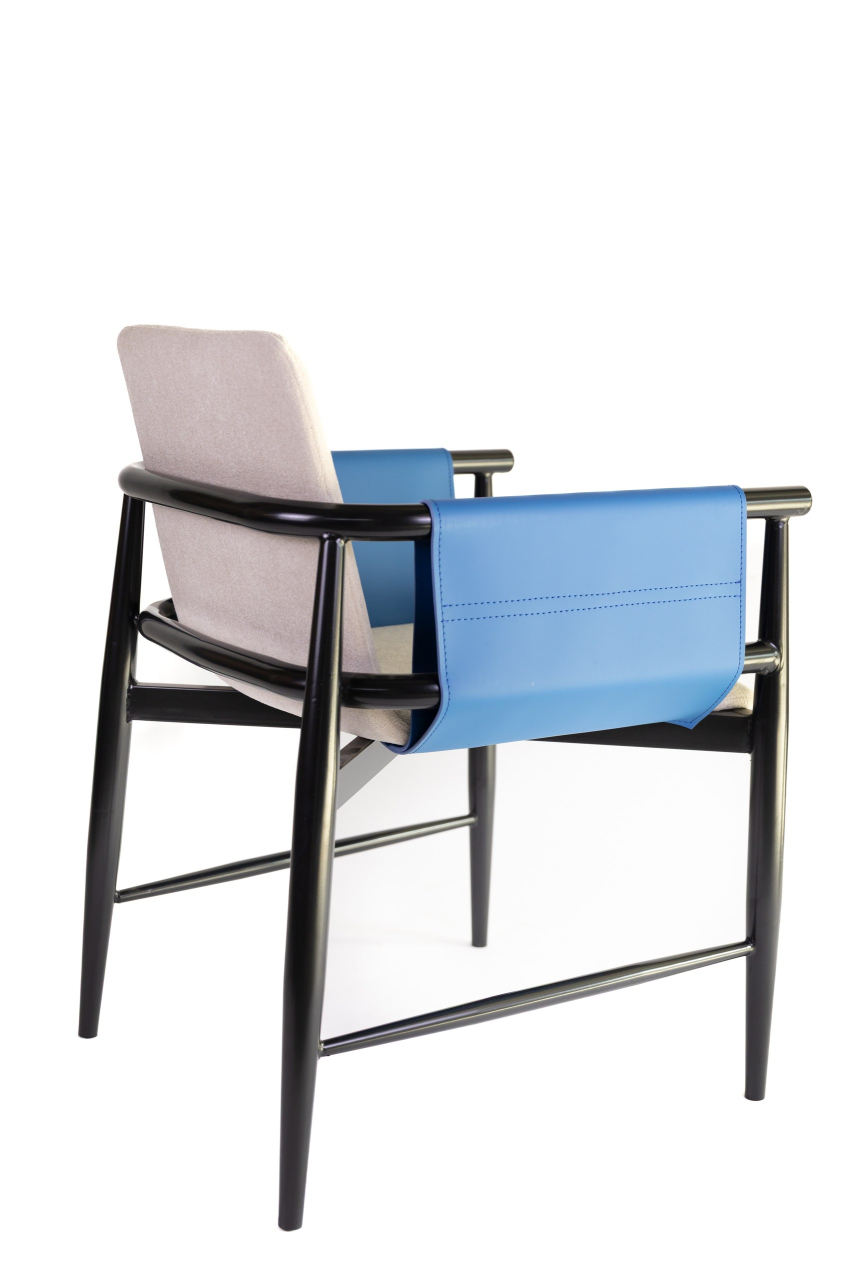 Scaun dining Mossy bej cu albastru [2]