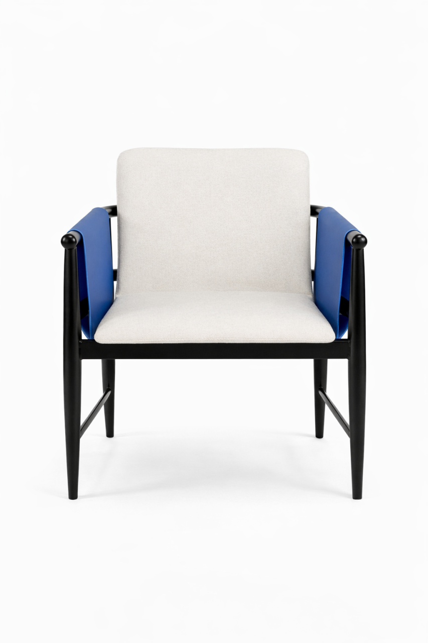 Scaun dining Mossy bej cu albastru [2]