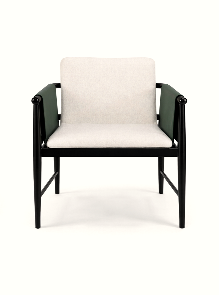 Scaun dining Mossy bej cu verde [2]