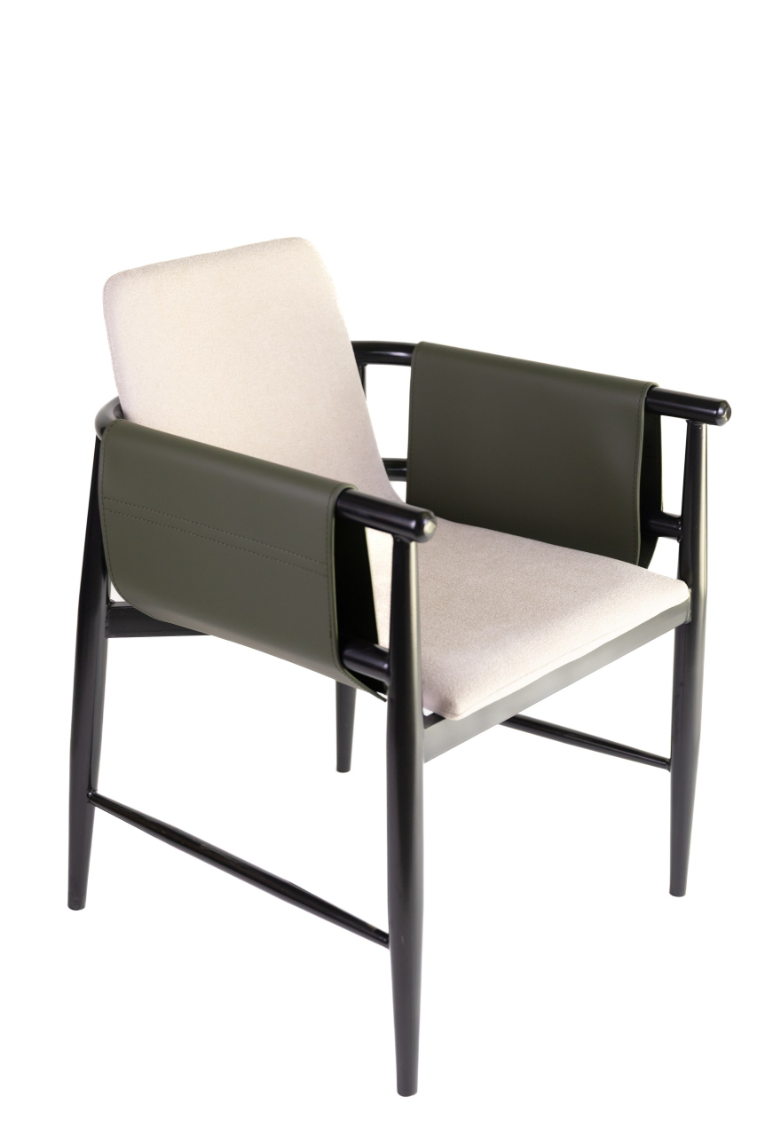 Scaun dining Mossy bej cu verde [3]