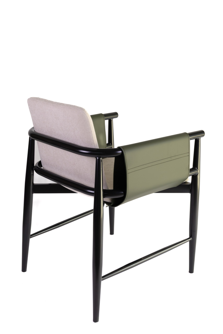 Scaun dining Mossy bej cu verde [2]