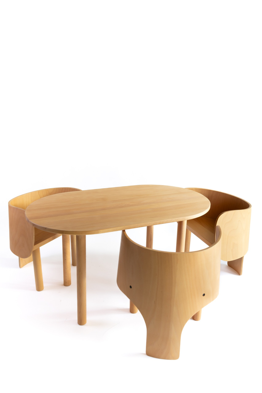 Set masuță cu 4 scaune Lolo lemn natur [3]