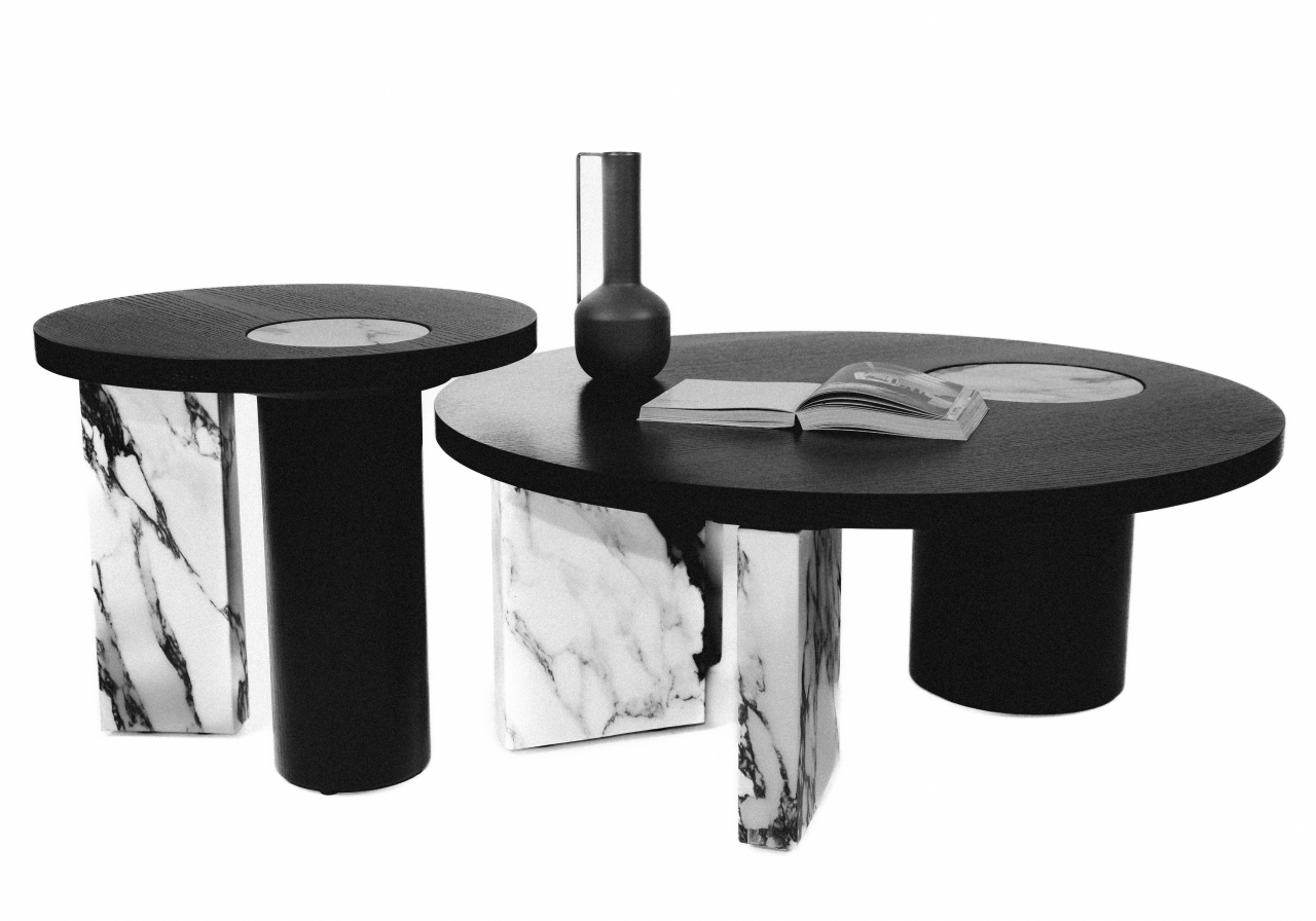 Set mese de cafea Tami marmură naturală [2]