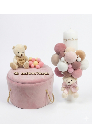 TRUSOURI - Set complet premium: trusouri botez si lumanari botez cu cutie si accesorii