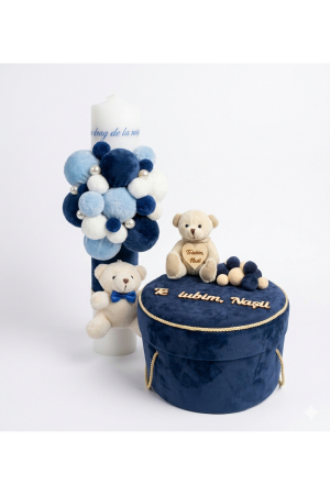 TRUSOURI - Set complet premium: trusouri botez si lumanari botez cu cutie si accesorii
