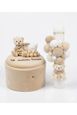 TRUSOURI - Set complet premium: trusouri botez si lumanari botez cu cutie si accesorii
