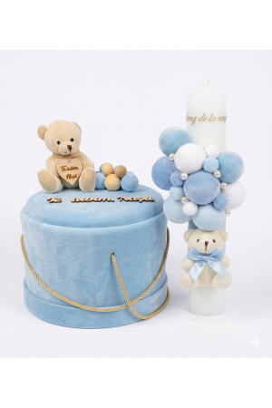 TRUSOURI - Set complet premium: trusouri botez si lumanari botez cu cutie si accesorii