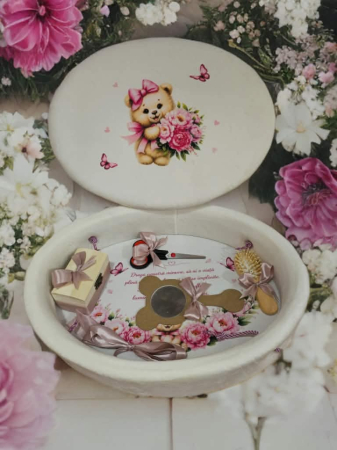 SETURI TAIERE MOT - Set Complet Tăiere Moț cu Accesorii - Cutie Aniversară Personalizată 1 An