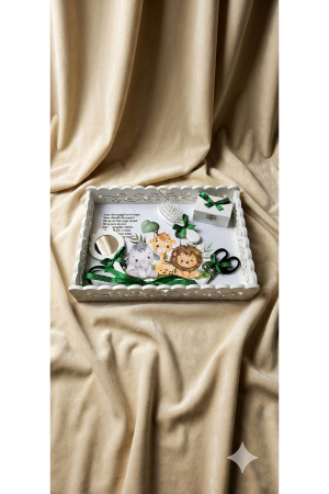 SETURI TAIERE MOT - Set Complet Tăviță Moț cu Accesorii din Lemn, Design Premium Aniversare 1 An