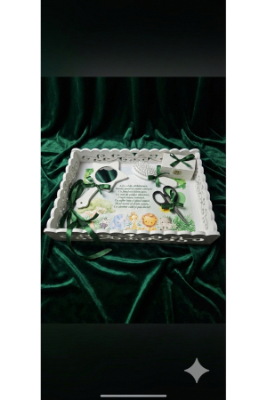 SETURI TAIERE MOT - Set Complet Tăviță Moț cu Accesorii din Lemn, Design Premium Aniversare 1 An