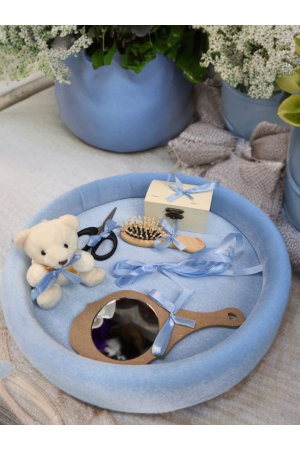 SETURI TAIERE MOT - Set Premium Tăiere Moț, Tavă Catifea Verde, Accesorii Lemn și Ursuleț