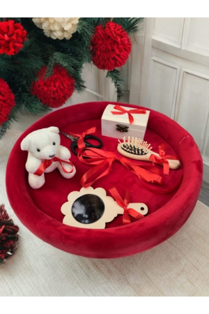 SETURI TAIERE MOT - Set Premium Tăiere Moț, Tavă Catifea Verde, Accesorii Lemn și Ursuleț