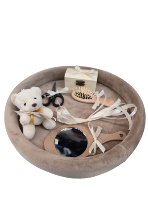 TRUSOURI - Set Premium Tăiere Moț, Tavă Catifea Verde, Accesorii Lemn și Ursuleț