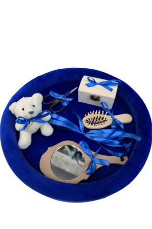 SETURI TAIERE MOT - Set Premium Tăiere Moț, Tavă Catifea Verde, Accesorii Lemn și Ursuleț