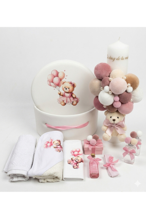 TRUSOURI - Trusou Botez Complet, Cutie, Lumânare și Accesori Ursuleț