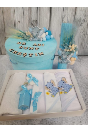 TRUSOURI - Trusou Botez Complet Fete și Băieți: Lumânare, Cutie, Accesorii