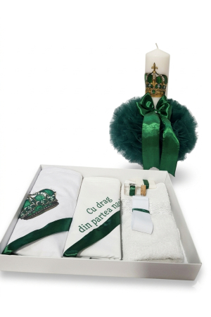 TRUSOURI - Trusou Botez Complet și Lumânare Personalizată | Set Premium