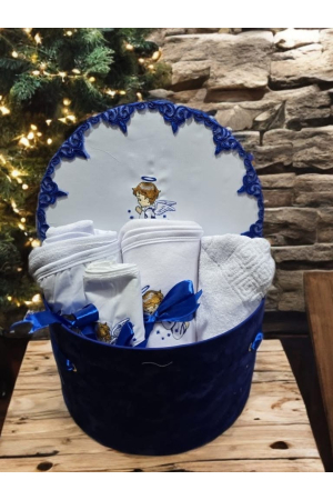 TRUSOURI - Trusou Botez FARA LUMANARE, Motiv Ingeras, Set Complet in Cutie Cadou Eleganta