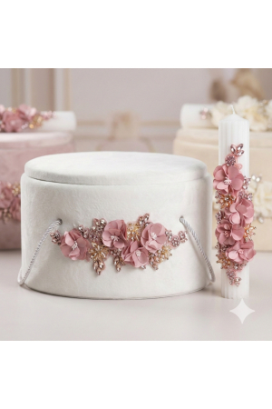 TRUSOURI - Trusou Botez Premium: Cutie Catifea, Lumânare și Set Complet 7 Piese