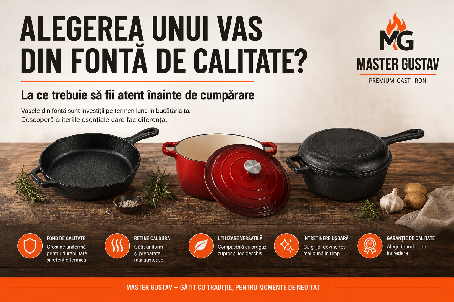 Alegerea unui vas din fontă de calitate? La ce trebuie să fii atent înainte de cumpărare