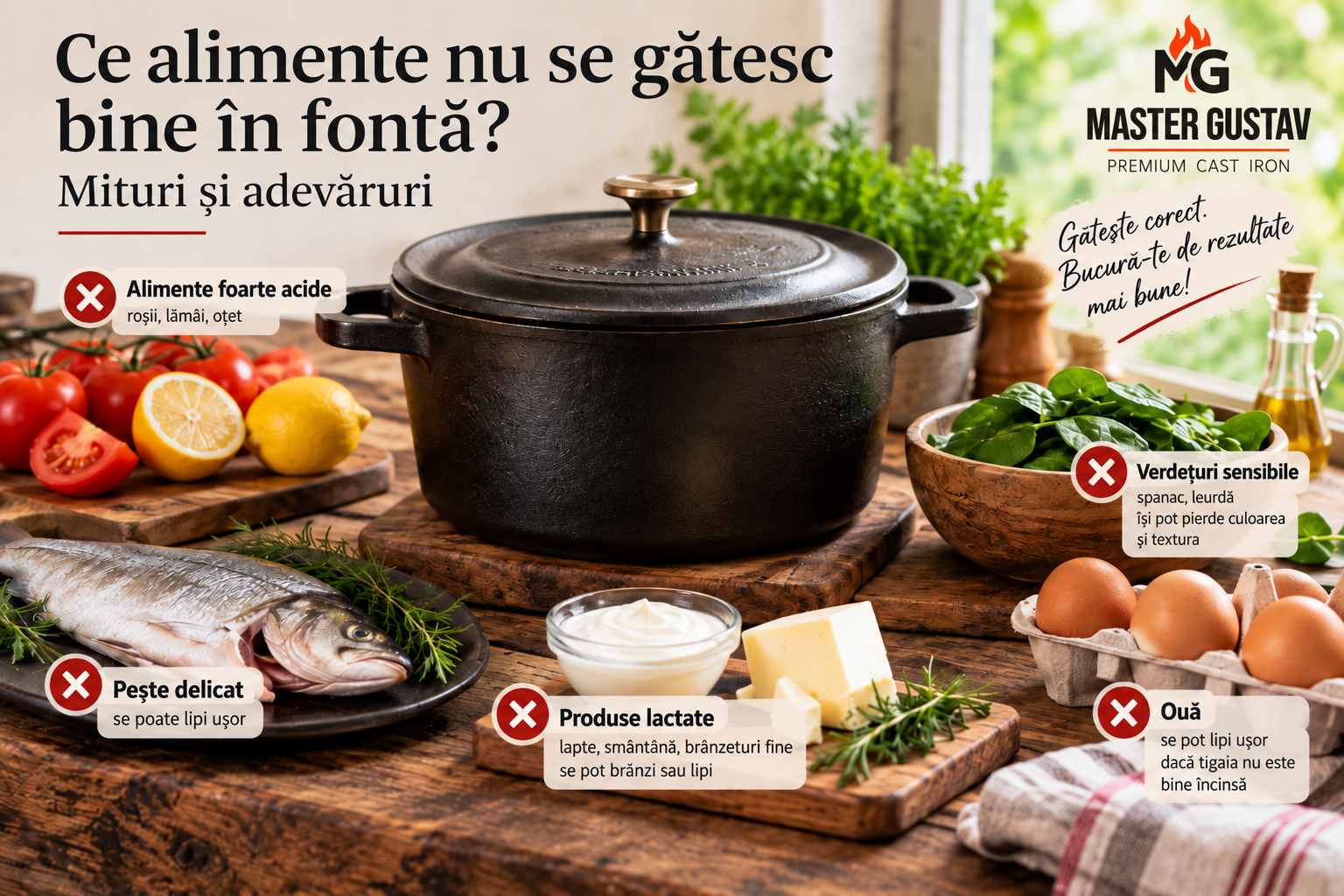 Ce nu ar trebui să gătești în fontă? Alimente, mituri și greșeli de evitat