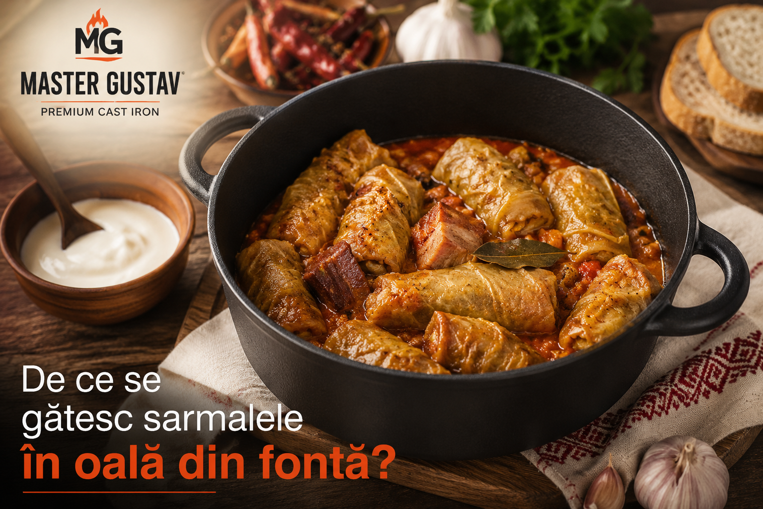 De ce se gătesc sarmalele în oală din fontă?