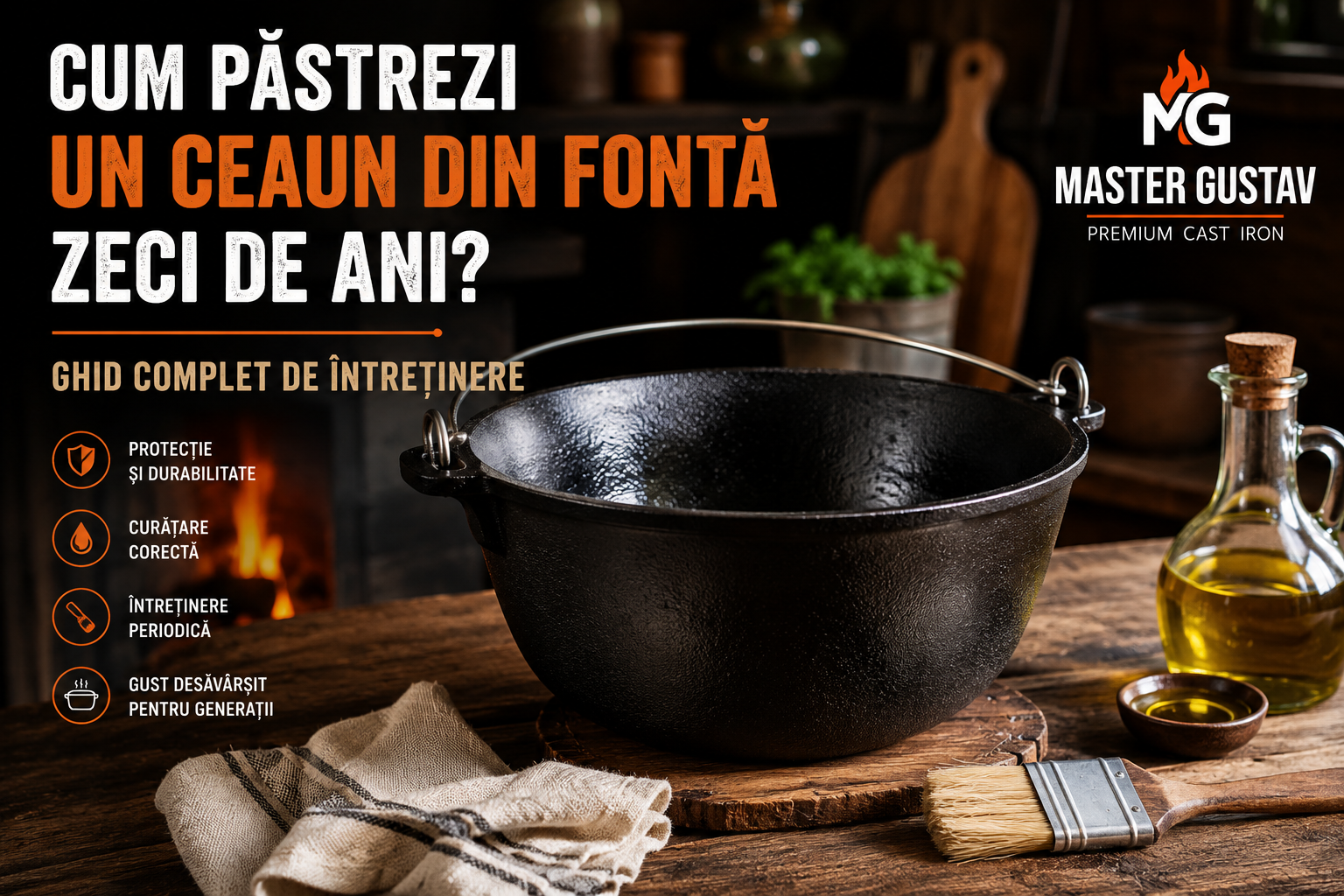 Cum păstrezi un ceaun din fontă zeci de ani? Ghid complet de întreținere