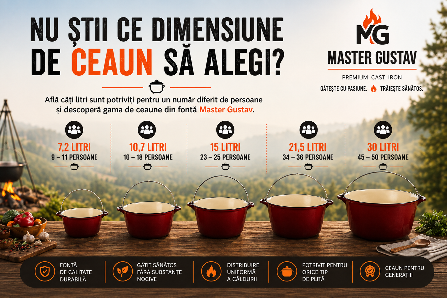 Ce dimensiune de ceaun alegi în funcție de numărul de persoane? Ghid complet