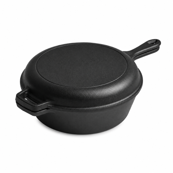 Oala din tuci/fonta natur 2 in 1 ( oala + tigaie ) 4,5 Litri [13]