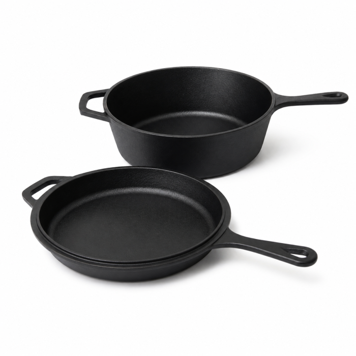Oala din tuci/fonta natur 2 in 1 ( oala + tigaie ) 4,5 Litri [4]