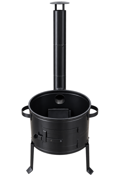 Pachet Ceaun Fontă Emailată Master Gustav 21,5 L + Sobă pe Lemne Ø39 cm + Horn [5]