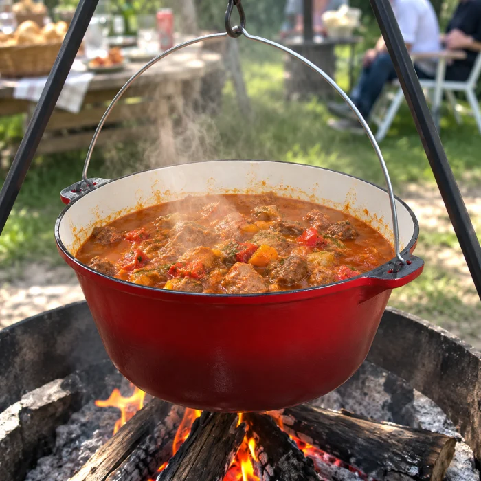 Pachet complet 10,7 L pentru gătit la ceaun – capacitate ceaun 10,7 Litri, pirostrie 8 kW, trepied 110 cm și kit GPL [13]