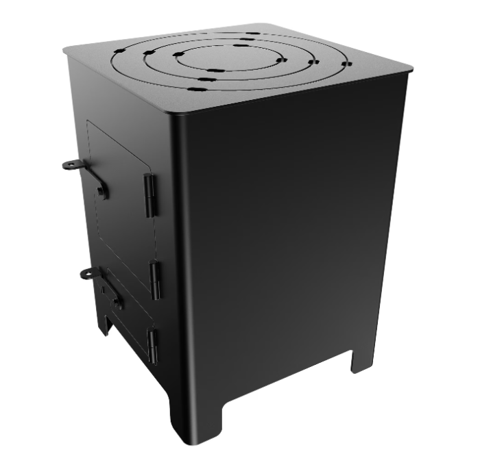 Soba de exterior pentru ceaun disc sau gratar, patrata, din metal grosime 3mm, 33 x 33 cm [2]