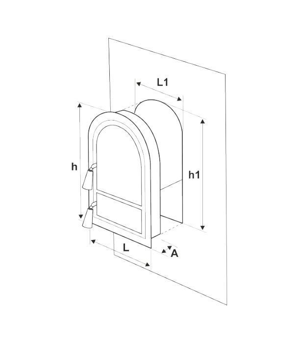 Usa Semineu cu Geam Cerbi Ornamente Argintii Mare 610 mm x 425 mm [5]