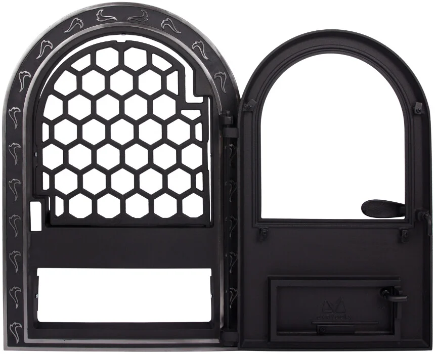 Usa Semineu cu Geam Cerbi Ornamente Argintii Mare 610 mm x 425 mm [6]