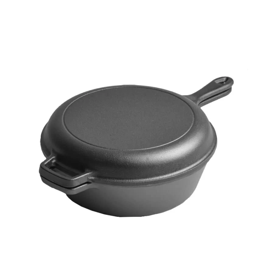 Oale din fonta pura - Oala din fonta pura 2 in 1 ( oala + tigaie )