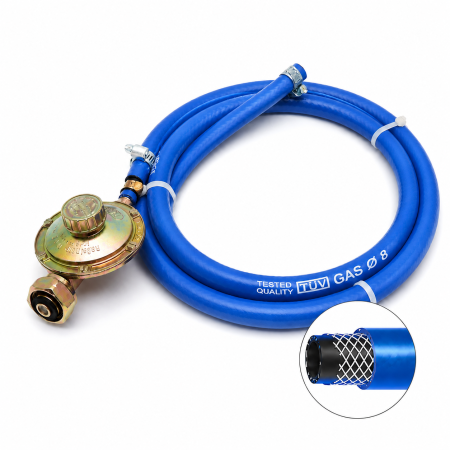 Accesorii gaz - Kit profesional regulator GPL Tecnogas + 3 metri furtun FITT GAS Ø8 – Made in Italy