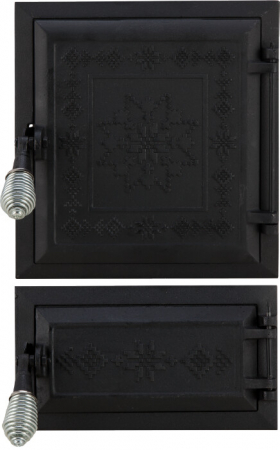 Usi pentru sobe - Usa Soba + Cenusar Motive Romanesti - Inaltime usa 275+140 mm Latime usa 255 mm