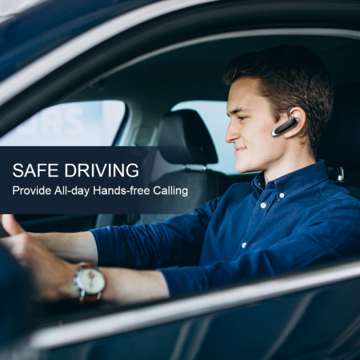 Casca Bluetooth, matcso®, LC-B41, Single Ear Bluetooth 5.0 Headset, Business, Office, Driving, Eliminare zgomot, Autonomie 24 ore, Standby 60 zile, Suport Multi-point 2 dispozitive, Sunet HD, Negru [3]