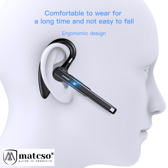 Casca Wireless, Bluetooth 5.3, matcso® M520, Tip Handsfree, Timp de Vorbire 10 ore, Carcasa incarcare 500 mAh, USB-C, Timp Standby 180 ore, Microfon HD, Eliminare Zgomot, Rezistenta la Apa IPX7, Contr [6]