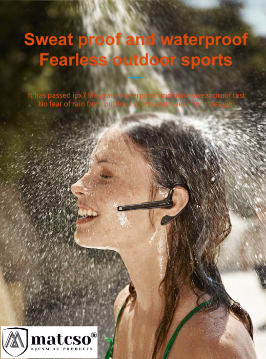 Casca Wireless, Bluetooth 5.3, matcso® M520, Tip Handsfree, Timp de Vorbire 10 ore, Carcasa incarcare 500 mAh, USB-C, Timp Standby 180 ore, Microfon HD, Eliminare Zgomot, Rezistenta la Apa IPX7, Contr [7]