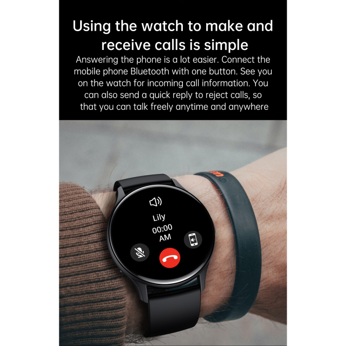Ceas Smartwatch Amoled, matcso®, Display 1.43 inch, Rezolutie 466*466 HD, Rezistent la apa IP68, Incarcator Magnetic, Notificari Apeluri/Sms/Social Media, Monitorizare activitati fizice, Somn, Ritm ca [8]