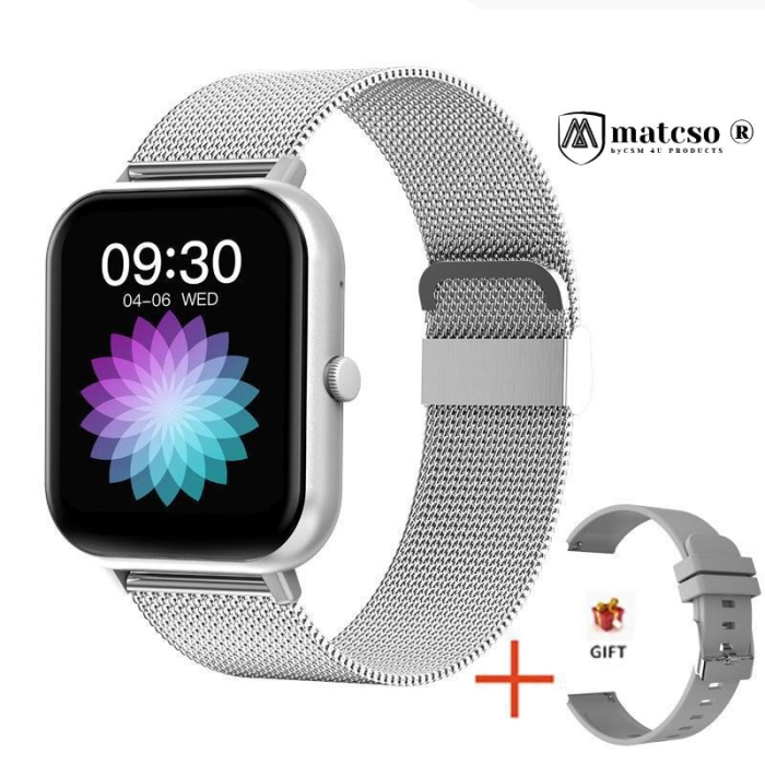 Ceas SmartWatch, matcso by CSM 4U PRODUCTS®, SWTZL54, Apel Bluetooth, Display 1.83", Notificari Apel si Retele Sociale, Monitorizare Ritm Cardiac, Tensiune Arteriala, Somn, Smart Asistent Fitness Trac [1]