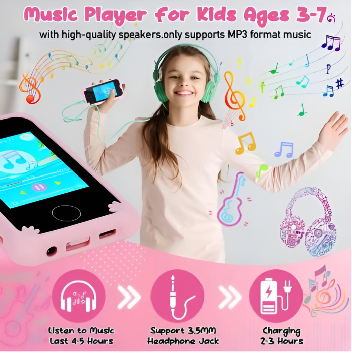 Telefon Inteligent Jucarie Pentru Copii, matcso by CSM 4U PRODUCTS®, Ecran Tactil 2.8 inch, Camera Dubla 8.0 MP, Video HD, Player Muzical MP3, Jocuri Puzzle, Jocuri Educative, Card Memorie Micro SD 32 [4]