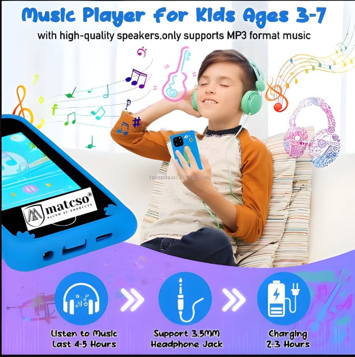 Telefon Inteligent Jucarie Pentru Copii, matcso by CSM 4U PRODUCTS®, Ecran Tactil 2.8 inch, Camera Dubla 8.0 MP, Video HD, Player Muzical MP3, Jocuri Puzzle, Jocuri Educative, Card Memorie Micro SD 32 [3]