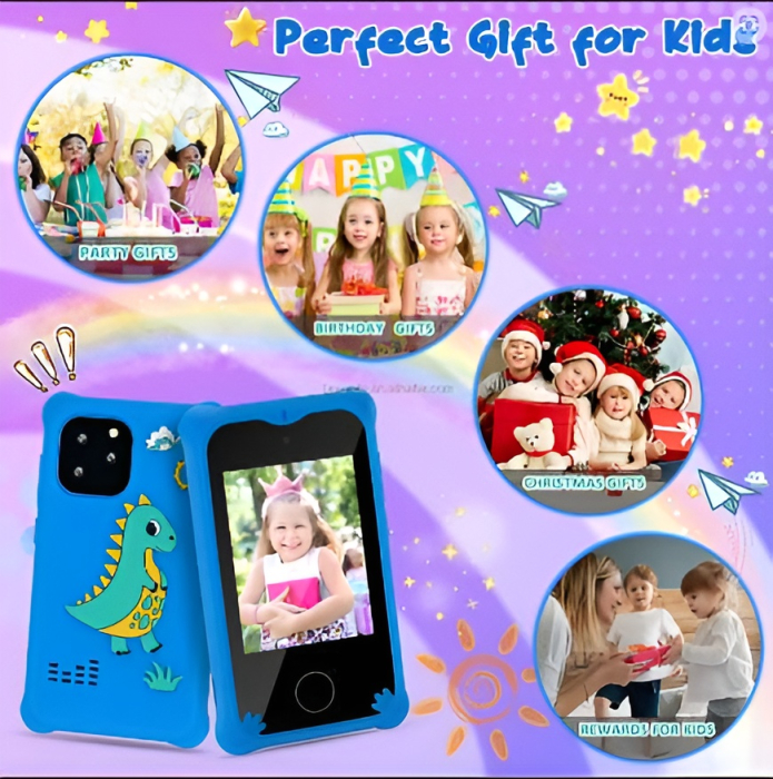 Telefon Inteligent Jucarie Pentru Copii, matcso by CSM 4U PRODUCTS®, Ecran Tactil 2.8 inch, Camera Dubla 8.0 MP, Video HD, Player Muzical MP3, Jocuri Puzzle, Jocuri Educative, Card Memorie Micro SD 32 [6]